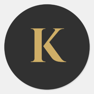 Black Gold Monogram Sticker K
