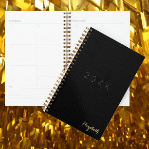 Black Gold Monogrammed Weekly Monthly 2026 Planner