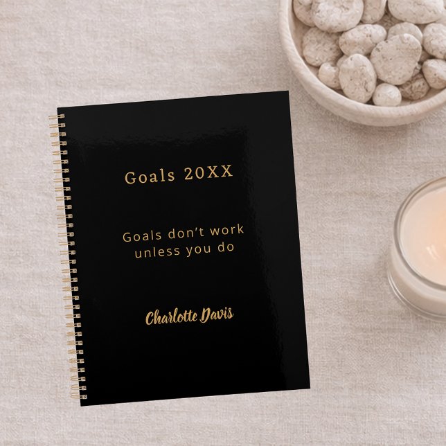 Black gold motivational quote goals planner (Creator Uploaded)