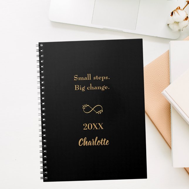 Black gold motivational quote notebook (Creator Uploaded)