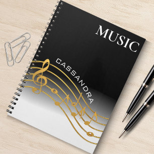 Black & Gold Music Note Scale Notebook