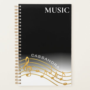 Black & Gold Music Note Scale Planner