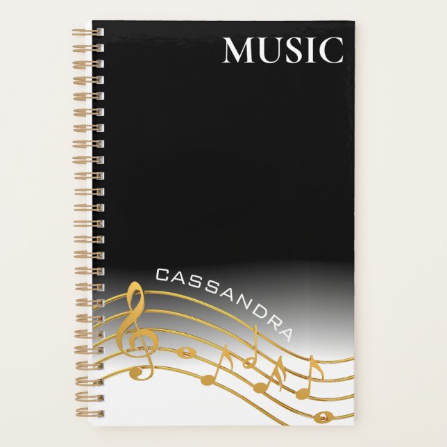 Black & Gold Music Note Scale Planner (Front)