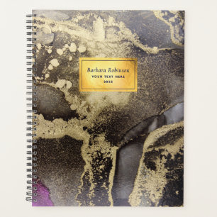 Black Gold Named Abstract Planner