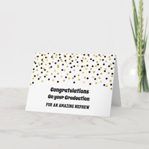 Black Gold Nephew Congratulations Graduation Card