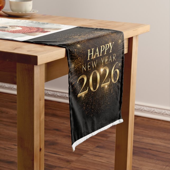 black gold new year Table Runner (In Situ)
