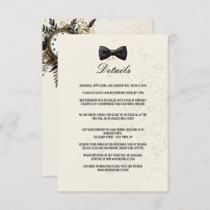 Black & Gold New Years Eve Details Enclosure Card