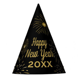 Black Gold New Year's Eve Party Hat