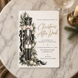 Black Gold Nutcracker Christmas After Dark Invitation