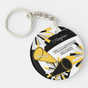 black gold or ANY COLORS volleyball cheerleader Key Ring