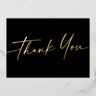 Black gold or silver real foil thank you card