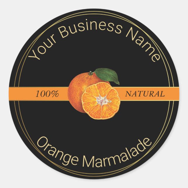 Black & Gold Orange Marmalade Product Label (Front)