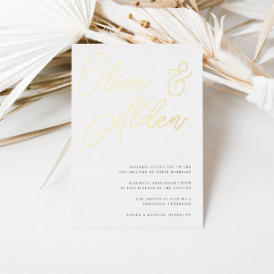 Black & Gold Oversized Script Wedding Foil