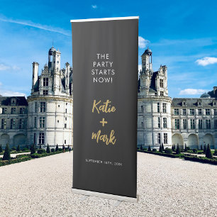 Black Gold Party Starts Now Wedding Welcome Sign