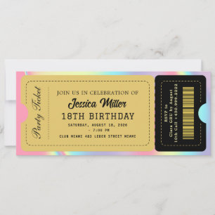 Black & Gold Party Ticket Invitation