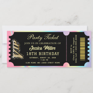Black & Gold Party Ticket Invitation