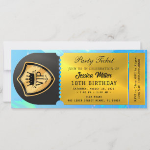 Black & Gold Party Ticket Invitation