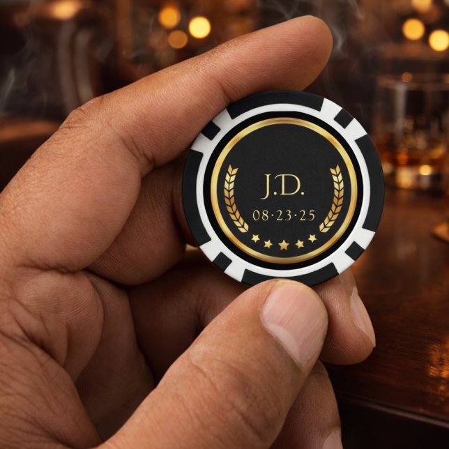 Black & Gold Personalised Casino Chips (Creator Uploaded)