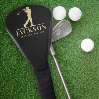 Black Gold Personalised Monogram Golf Swing Head Cover