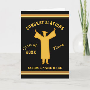 Black Gold, Personalized Graduation Cards for Him