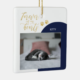 Black & Gold Pet Memorial Forever Photo Ornaments