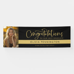 Black Gold Photo Congratulations Graduate Banner