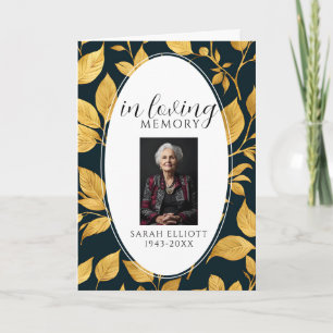 Black & Gold Photo Funeral Order of Service  Programme