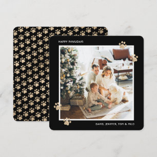 Black Gold Photo Happy Pawlidays Holiday Card