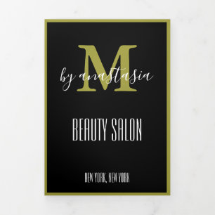 Black Gold Photo Monogram Salon Brochure