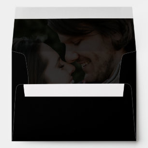 Black Gold Photo Overlay 5x7 Wedding Invitation Envelope