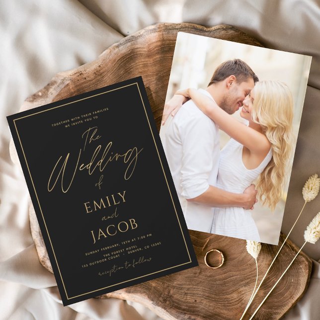 Black Gold Photo Picture Wedding Modern  (Creator Uploaded)