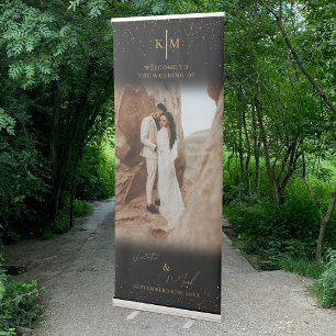 Black Gold Photo Sign Welcome To Our Wedding 
