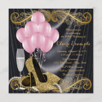 Black Gold Pink Birthday Party Hollywood Glamour