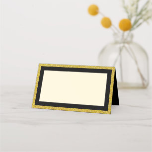 Black & Gold Place Card Blank for Names