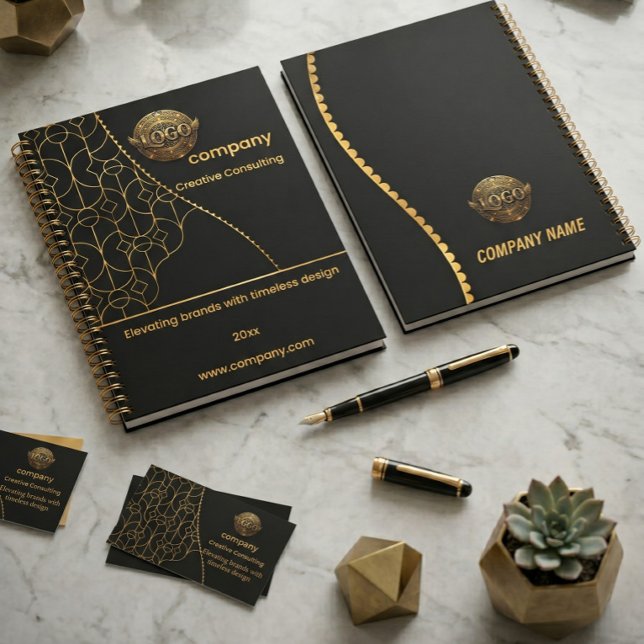 Black & Gold Planner with Customisable Logo (Creator Uploaded)