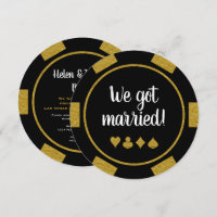 Black Gold Poker Chip Las Vegas Wedding Eloped