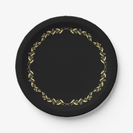 Black & Gold Poker Night Party Plates