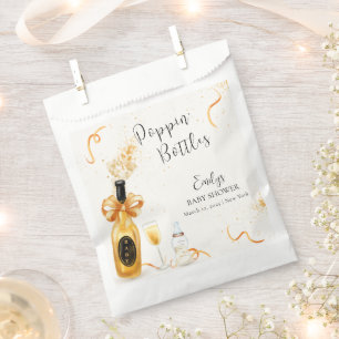 Black Gold Poppin Bottles Champagne Baby Shower  Favour Bags