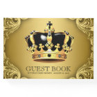 Black Gold Prince Baby Shower Event Guest Book