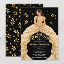 Black Gold Princess Quinceañera