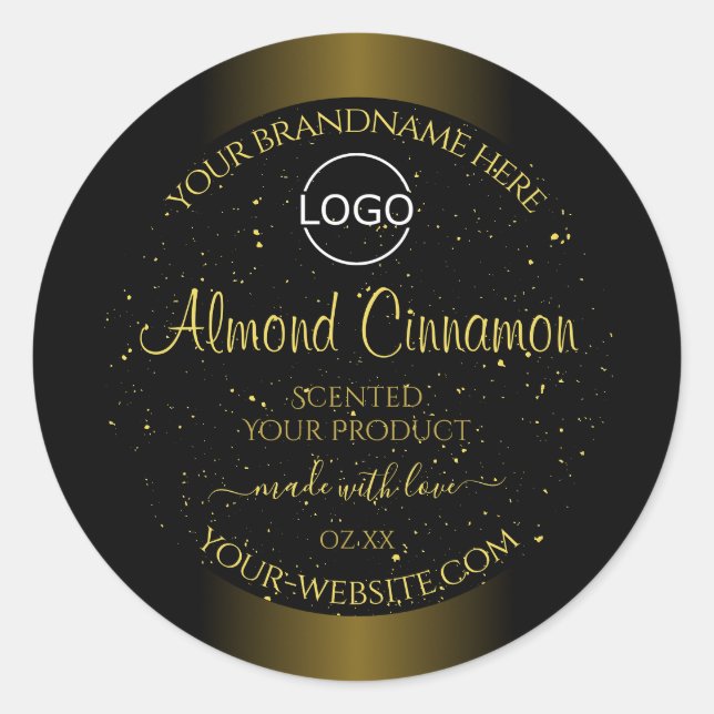 Black Gold Product Labels Glitter Sprinkles Logo (Front)
