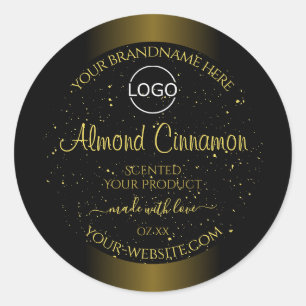 Black Gold Product Labels Glitter Sprinkles Logo