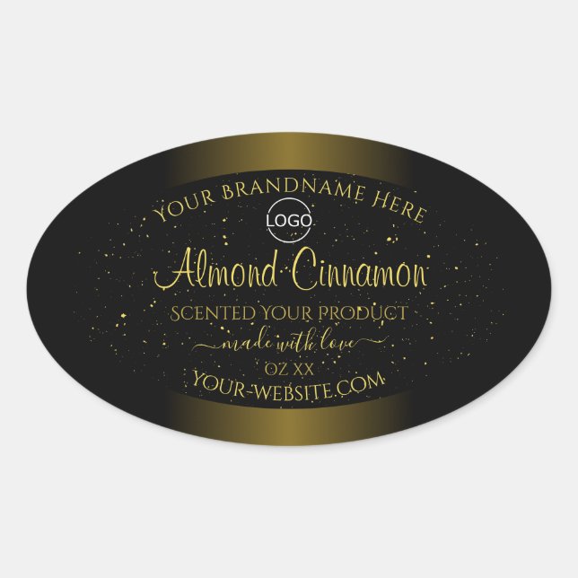 Black Gold Product Labels Glitter Sprinkles Logo (Front)