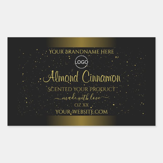 Black Gold Product Labels Glitter Sprinkles Logo (Front)
