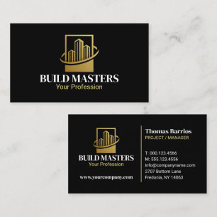 Black Gold Professional Builder Construction Business Card