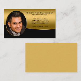 Black Gold Professional Custom Photo QR Code Business Card
