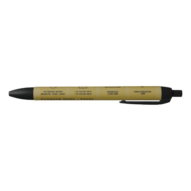 Black & Gold Professional Icon, Company/Event Black Ink Pen (Bottom)