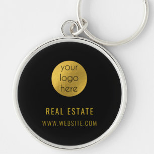 Black Gold Professional Real Estate Agent Business Key Ring