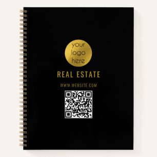 Black Gold Professional Real Estate Agent Business Notebook