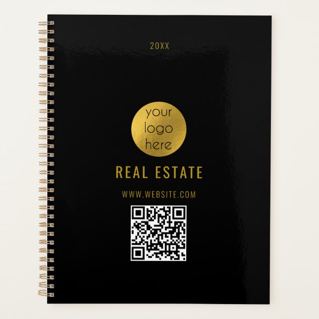 Black Gold Professional Real Estate Agent Business Planner (Front)